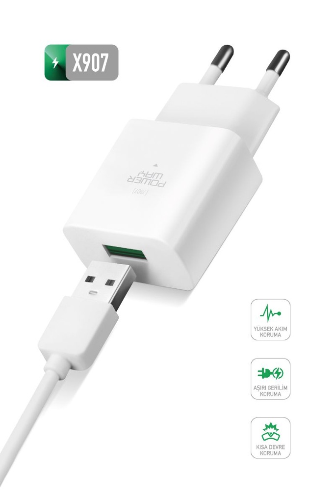 X907 IPHONE  2100 MAH HIZLI ŞARJ SETİ - Görsel 3