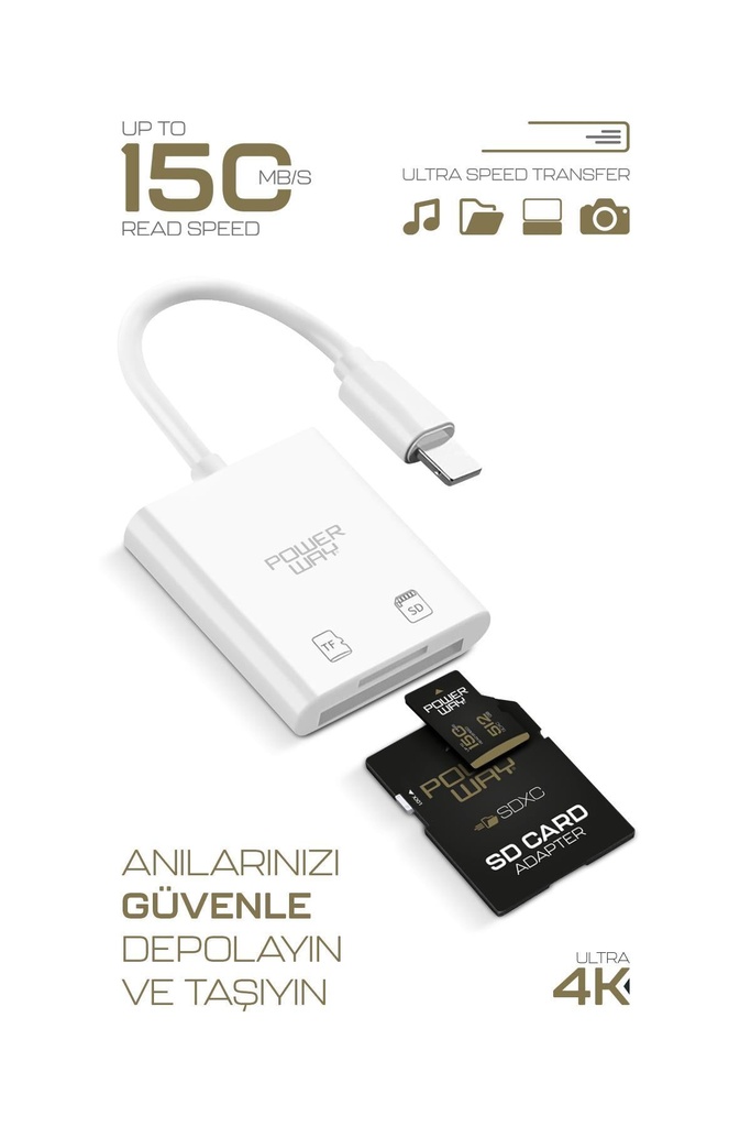 Powerway Premium 512 GB SDXC UHS Class 4K Ultra Hızlı Hafıza Kartı + Adaptör - Görsel 7