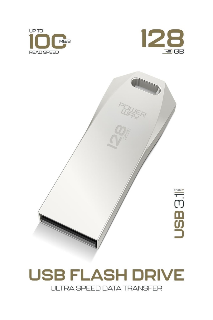 Powerway Premium 128GB USB 3.1 Metal Gövde Ultra Hızlı Flash Bellek Data Traveler - Görsel 2