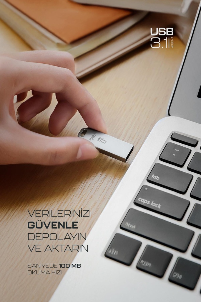 Powerway Premium 128GB USB 3.1 Metal Gövde Ultra Hızlı Flash Bellek Data Traveler - Görsel 4