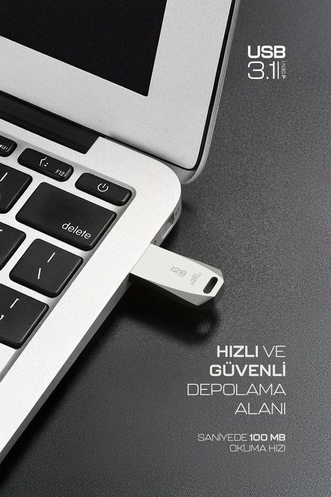 Powerway Premium 128GB USB 3.1 Metal Gövde Ultra Hızlı Flash Bellek Data Traveler - Görsel 5