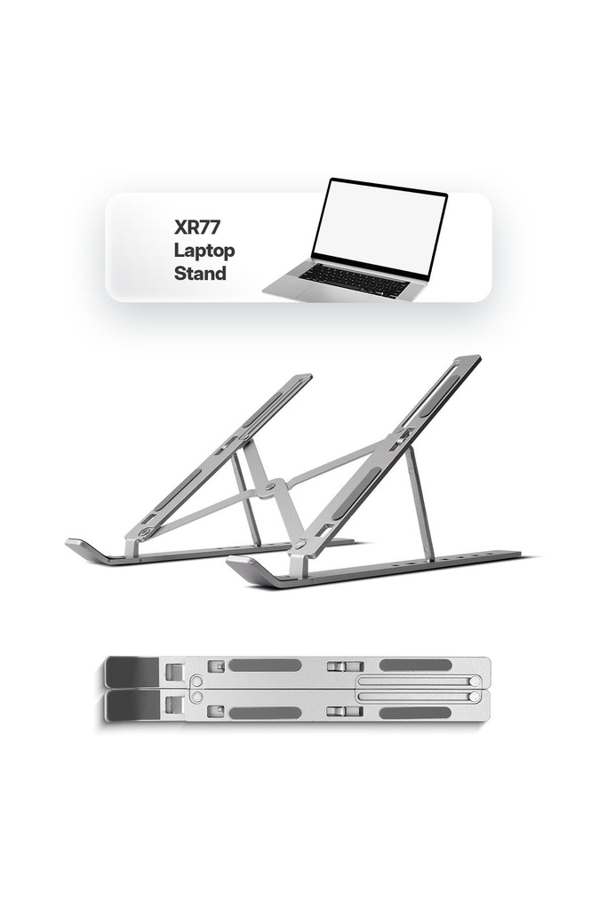 Powerway XR77 Alüminyum Ayarlı Katlanabilir Laptop Macbook Uyumlu Notebook Yükseltici Tutucu Stand - Görsel 2