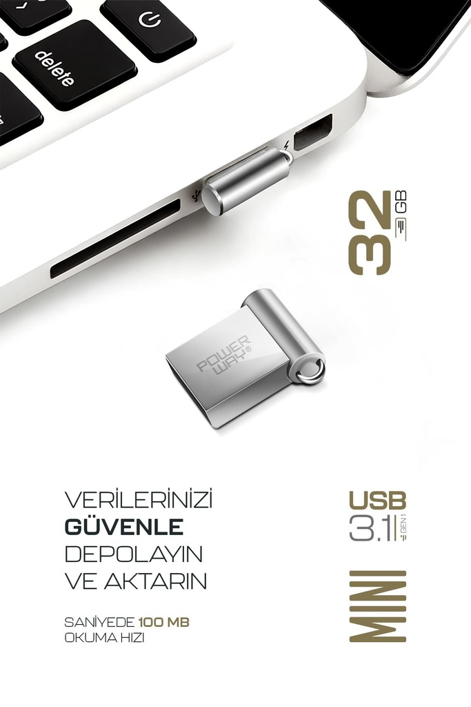 Premium 32 GB Mini USB 3.1 Metal Gövde Ultra Hızlı Flash Bellek Data Traveler - Görsel 4