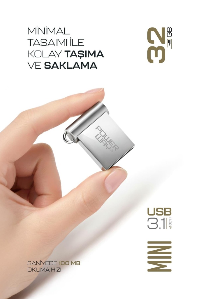 Premium 32 GB Mini USB 3.1 Metal Gövde Ultra Hızlı Flash Bellek Data Traveler - Görsel 5