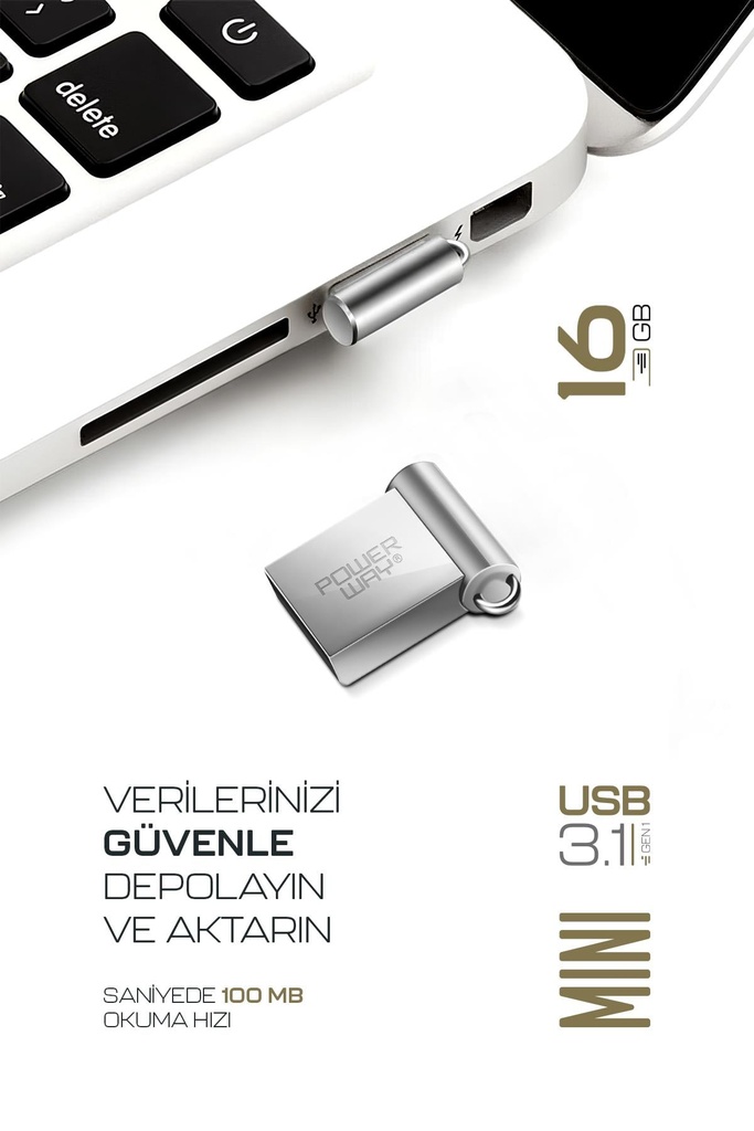 Premium 16 GB Mini USB 3.1 Metal Gövde Ultra Hızlı Flash Bellek Data Traveler - Görsel 4