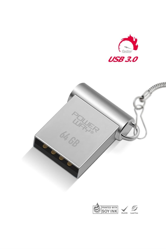 Powerway 64 GB Metal Mini Usb Flash Bellek Usb 3.0 Yüksek Hızlı - Görsel 2