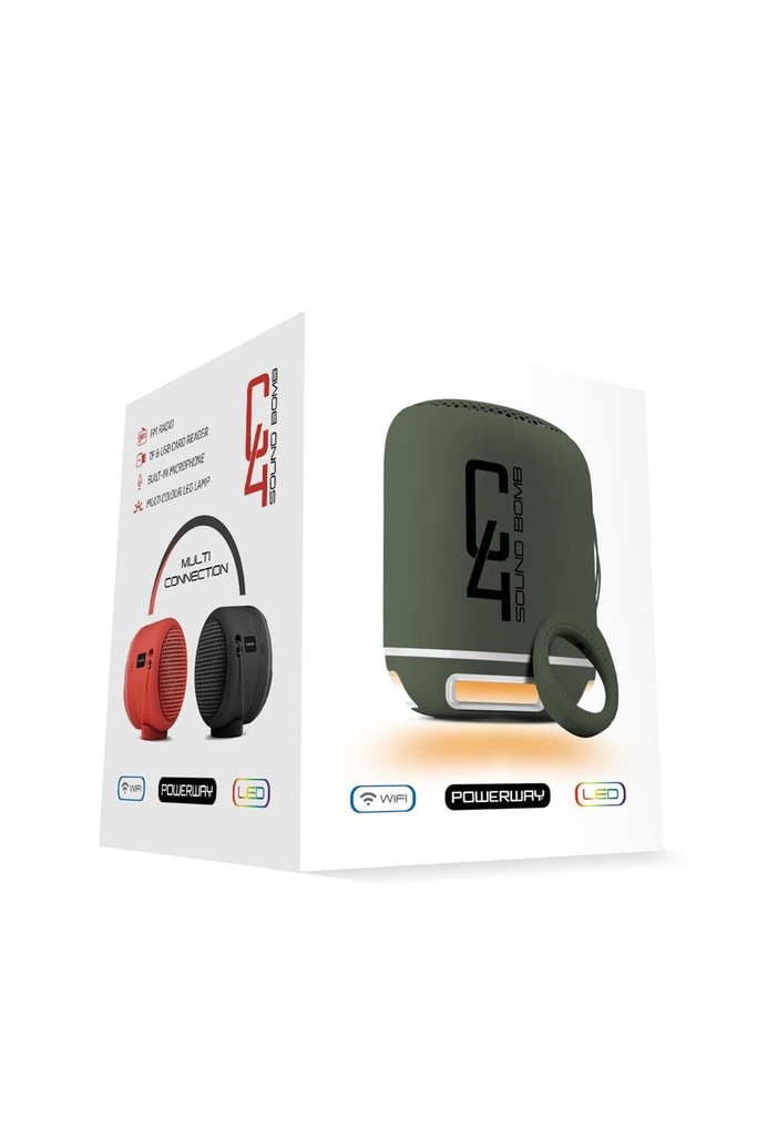Powerway C4 Bluetooth Hoparlör Sese Duyarlı LED Işık - Görsel 5
