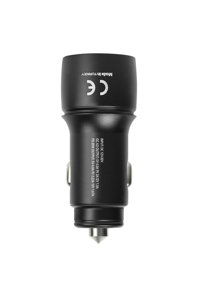 Powerway CC40 PD40W Hızlı Şarj USB-A ve TYPE-C Girişli Araç Içi Çakmaklık Şarj Adaptörü - Görsel 4