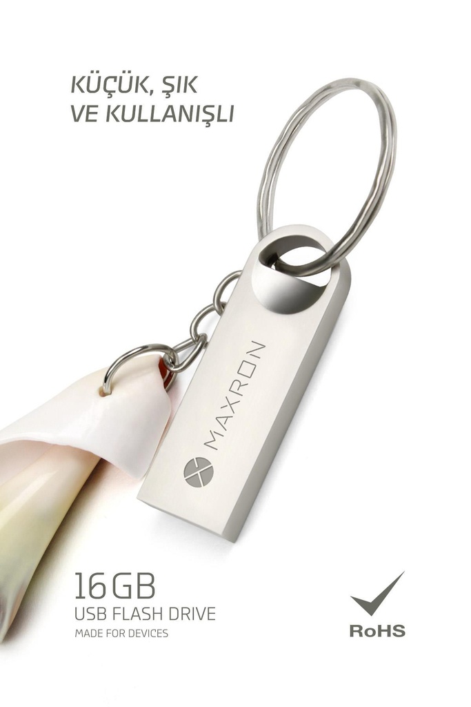 Maxron 16 GB Flash Bellek Metal Gövde Ömür Boyu Garantili Güvenli Usb Bellek - Görsel 3