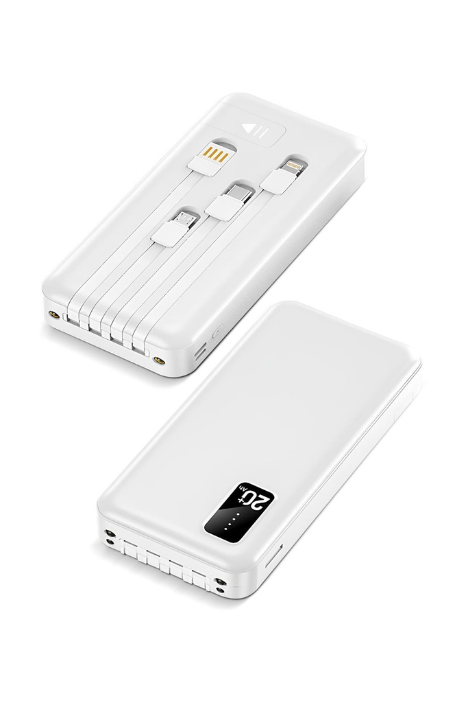 Powerway TX209 20.000 MAH Dijital Göstergeli Ekstra Kablolu Dahili Stand Powerbank - Görsel 3