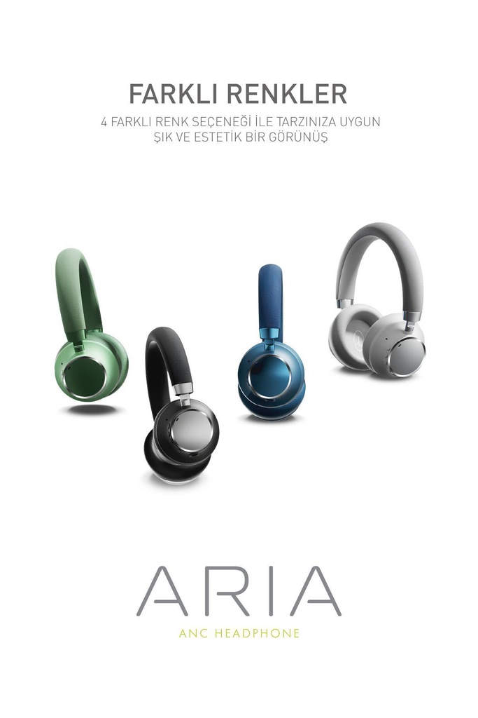 Powerway Aria Kulak Üstü Bluetooth Kulaklık Kablosuz Ayarlanabilir Aktif Gürültü Önleyici - Görsel 6