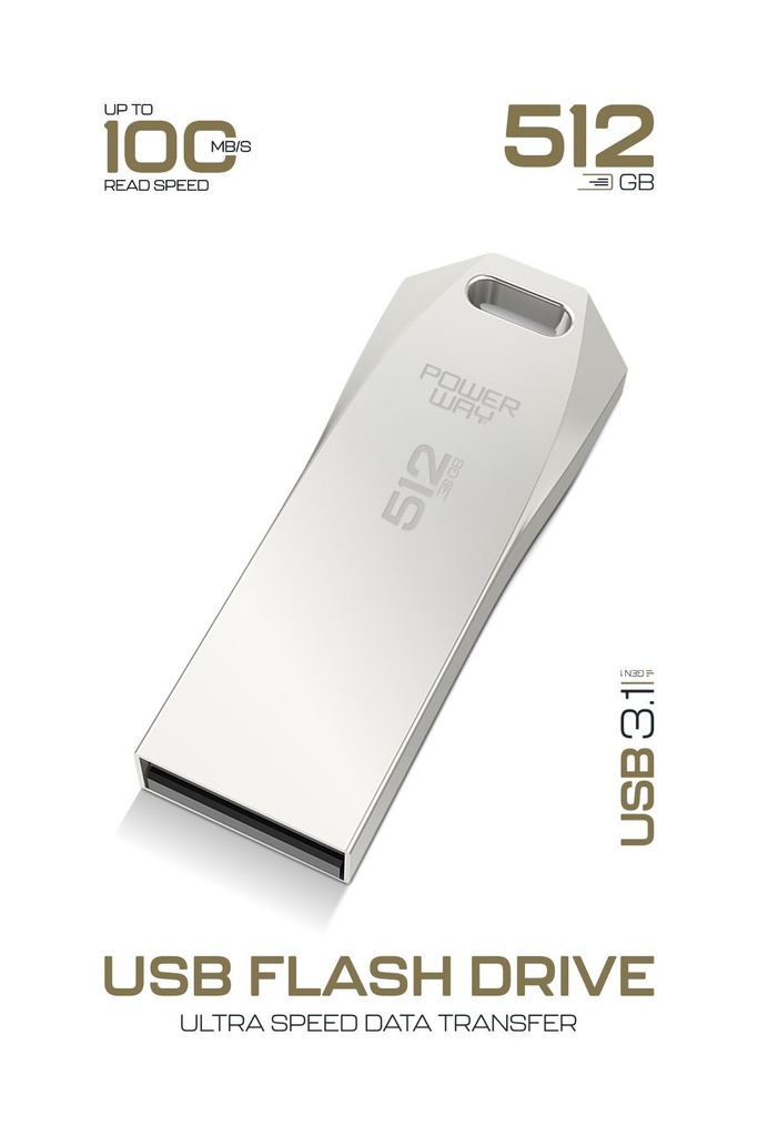 Powerway Premium 512 GB USB 3.1 Metal Gövde Ultra Hızlı Flash Bellek Data Traveler - Görsel 2