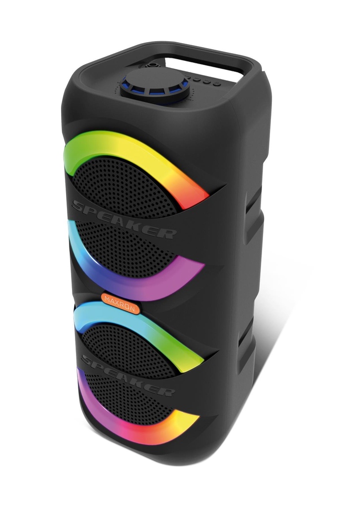 Maxron MXBass 16W Bluetooth Hoparlör LED Işıklı Ses Sistemi Parti Speaker Karaoke Özellikli - Görsel 2