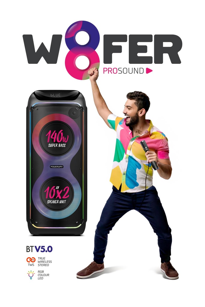 WOOFER 140W Hoparlör Gitar Saz Girişli Karaoke Parti Ses Sistemi Dijital Ekran +Bass - Görsel 6