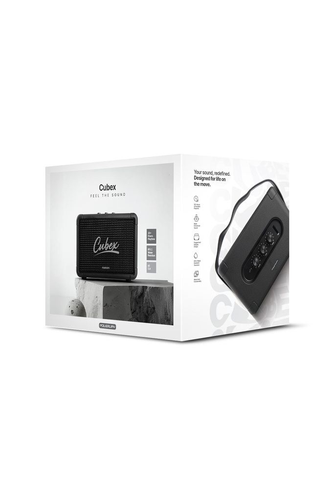 Powerway Cubex Bluetooth Hoparlör 40W Güçlü Ses, IPX2 Suya Dayanıklı, 20 Saat Çalma Süresi - Görsel 4