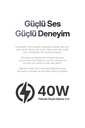 Powerway CubexMini Bluetooth Hoparlör 40W Güçlü Ses, IPX2 Suya Dayanıklı, 20 Saat Çalma Süresi - Görsel 3