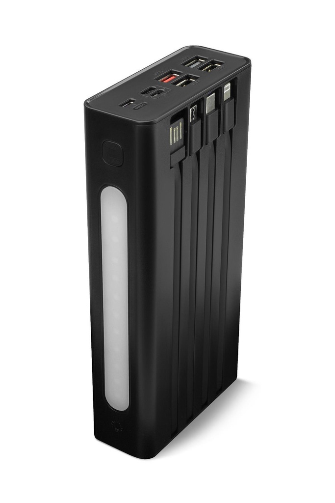 Powerway QC30S 30.000 MAH PD 22.5W Dahili Kablolu Hızlı Şarj LED Işıklı Powerbank - SİYAH Görsel 5