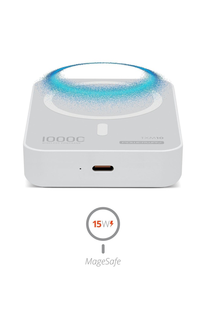 Powerway 10.000 MAH PD 15W Magsafe Kablosuz Wireless Taşınabilir Şarj Cihazı Powerbank TXM10 - BEYAZ Görsel 3