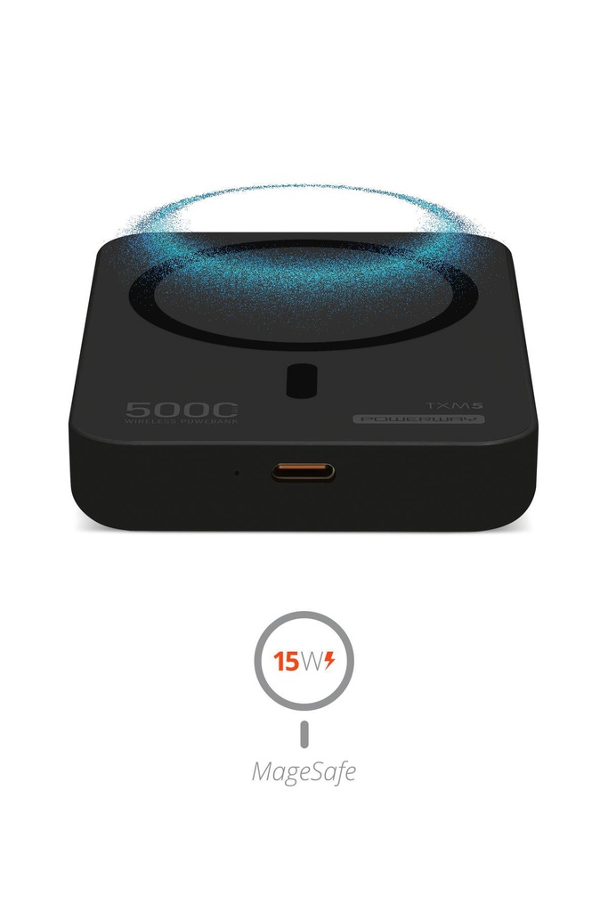 Powerway 5.000 MAH PD 15W Magsafe Kablosuz Wireless Taşınabilir Şarj Cihazı Powerbank TXM5 - SİYAH Görsel 2