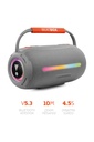 Powerway BeatBox Gri Led Işıklı Dayanıklı Ses Bombası Usb Sd Aux FM Radyo Bluetooh Hoparlör - GRİ Görsel 3