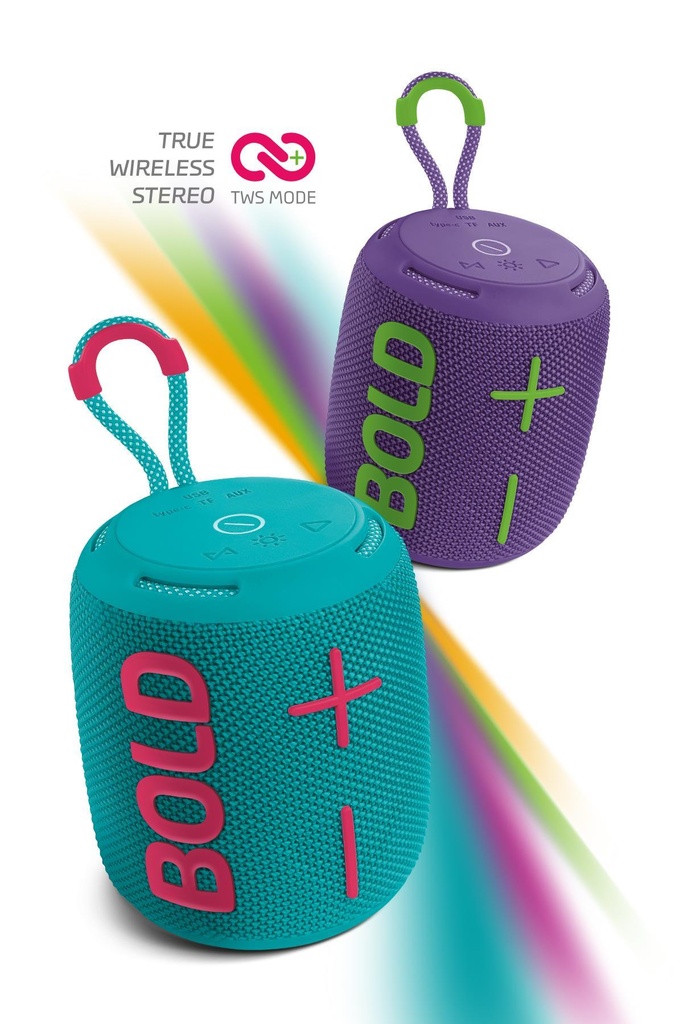 Powerway Bold Taşınabilir Ses Bombası Kablosuz Bluetooth Hoparlör Speaker Yüksek Sesli TWS - TURKUAZ Görsel 2