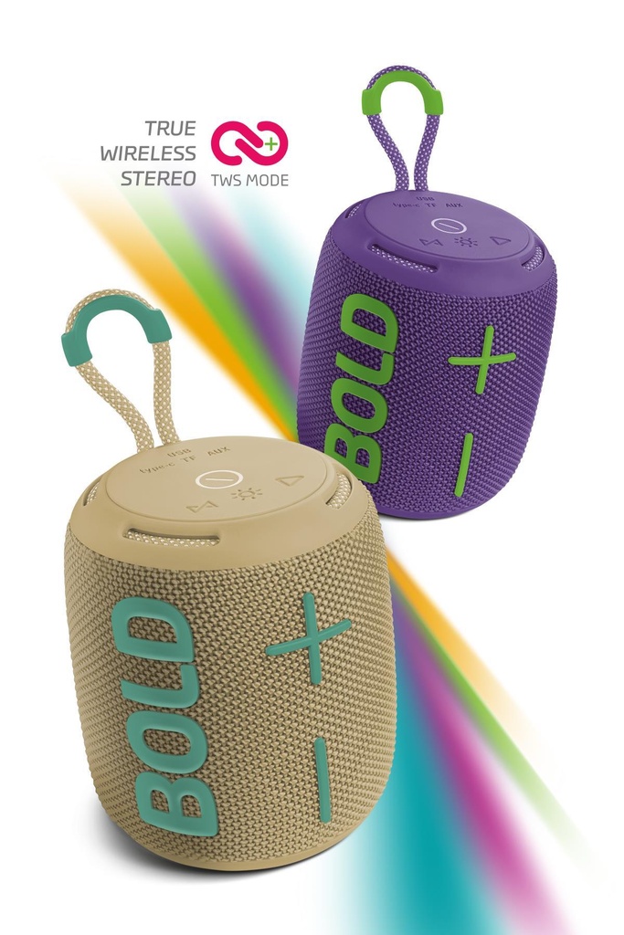 Powerway Bold Taşınabilir Ses Bombası Kablosuz Bluetooth Hoparlör Speaker Yüksek Sesli TWS - HAKİ YEŞİL Görsel 2
