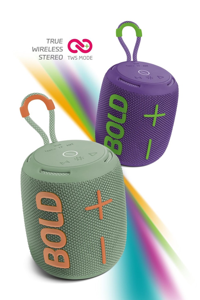 Powerway Bold Taşınabilir Ses Bombası Kablosuz Bluetooth Hoparlör Speaker Yüksek Sesli TWS - HAKİ Görsel 2