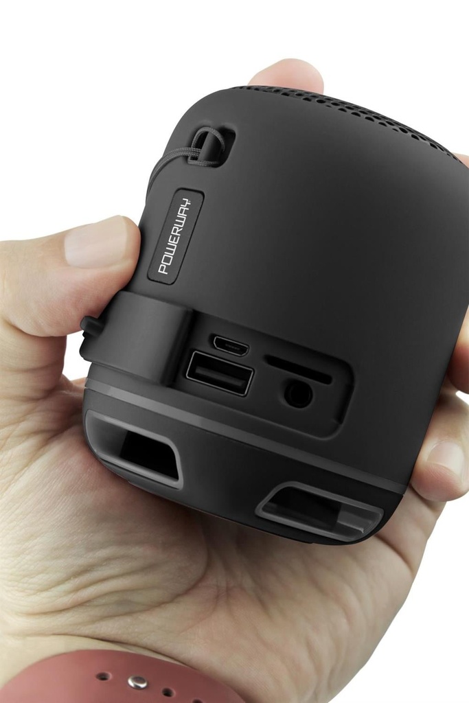 Powerway C4 Bluetooth Hoparlör Sese Duyarlı LED Işık - SİYAH Görsel 4