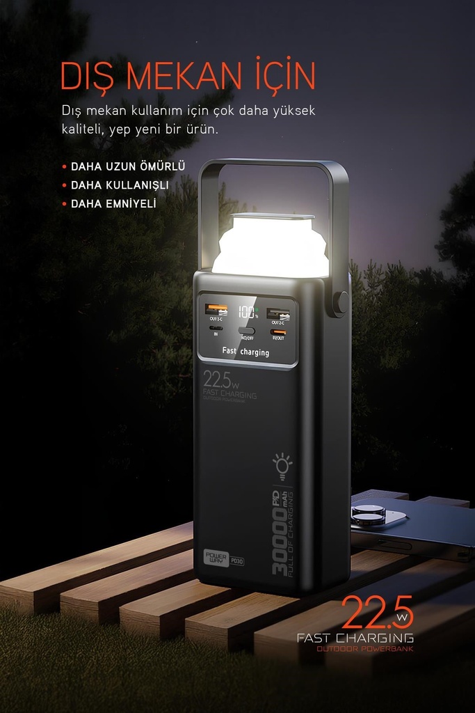 POWERWAY PD30 30000 AMPER PD 22.5W (SİYAH) - BEYAZ Görsel 2