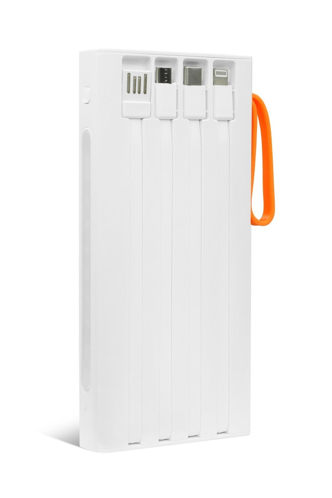 Powerway QC10 10.000 MAH PD 22.5W Dahili Kablolu Hızlı Şarj LED Işıklı Powerbank - BEYAZ Görsel 2