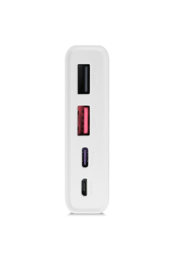 Powerway QC10 10.000 MAH PD 22.5W Dahili Kablolu Hızlı Şarj LED Işıklı Powerbank - BEYAZ Görsel 4