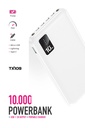 Powerway TX109 10.000 MAH Dijital Göstergeli Ekstra Kablolu Dahili Stand Powerbank - BEYAZ Görsel 4