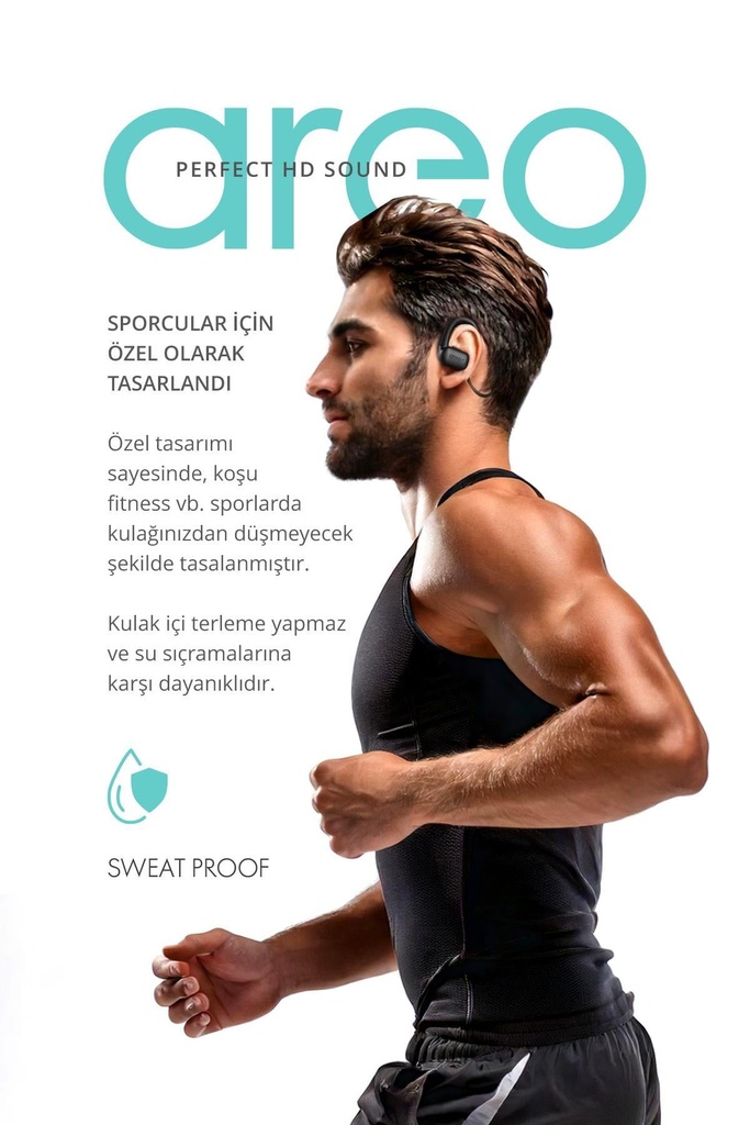 Powerway Areo Boyun Bantlı HD Ses Dokunmatik Profesyonel Bluetooth Kulaklık 6 Saat Şarj Süresi - Görsel 5