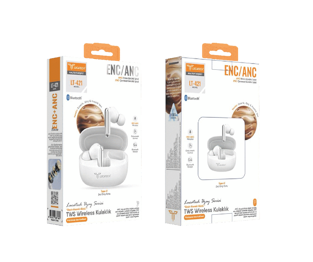 Lucatech LT-421 ENC / ANC TWS Wireless Kulaklık - Ek Görsel 2