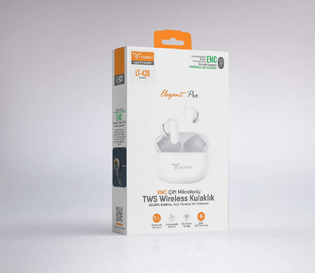 Lucatech LT-420 Elegant Pro ENC TWS Wireless Kulaklık - Ek Görsel 1