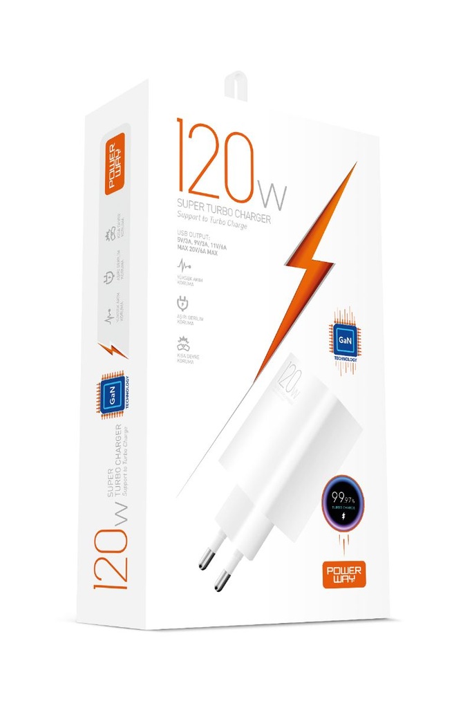 [M120] Powerway M120 Xiaomi 120W Süper Turbo Şarj Başlığı