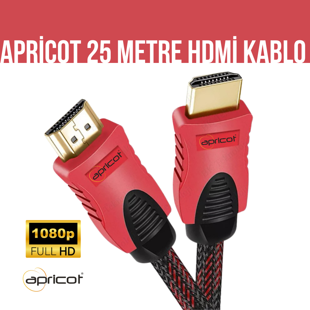[39049] Apricot AP-HDK25 Örgülü 25M HDMI Kablo