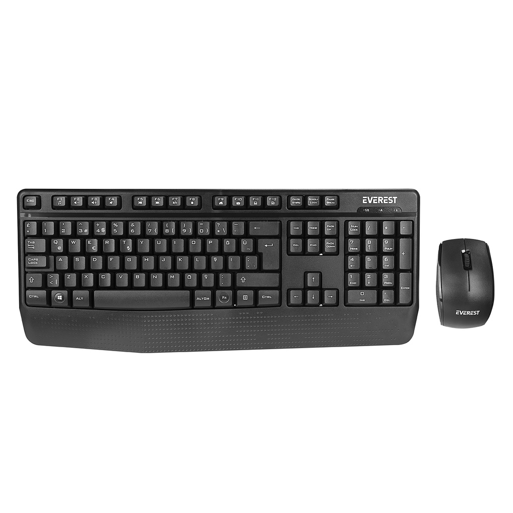 [39460] Everest KM-973 Siyah Kablosuz Q Klavye + Mouse Set