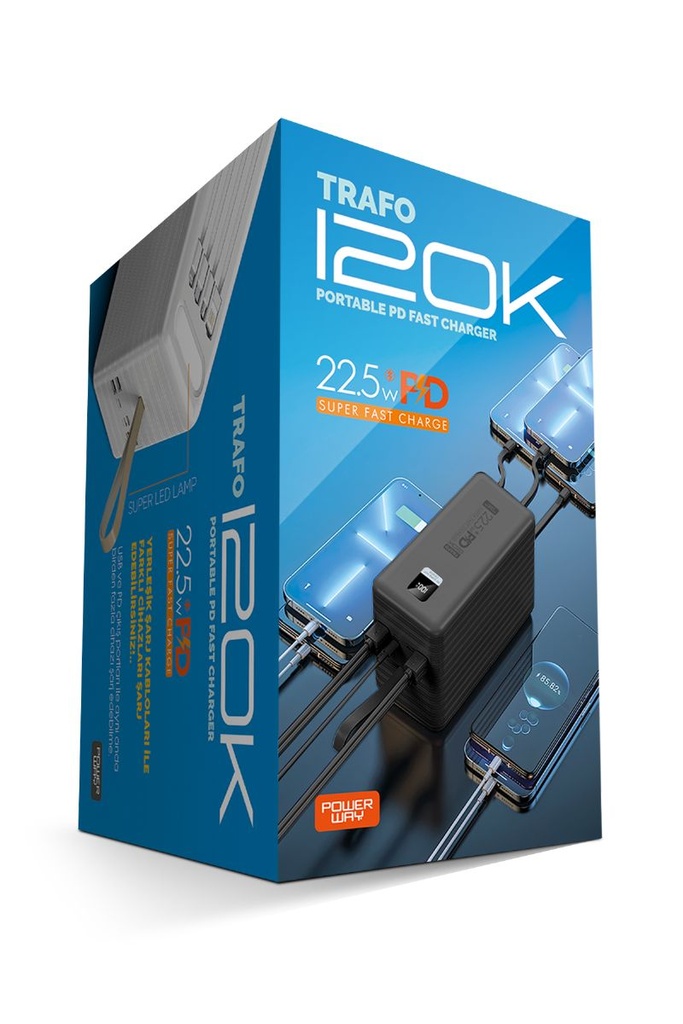 POWERWAY TRAFO120 120000 AMP PD 22.5W (SİYAH)