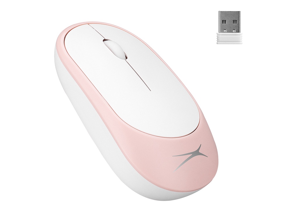 [37463] Altec Lansing ALBM7314 Pembe 2.4GHz USB 1200DPI Alkalin Pilli Kablosuz Mouse (BEYAZ)