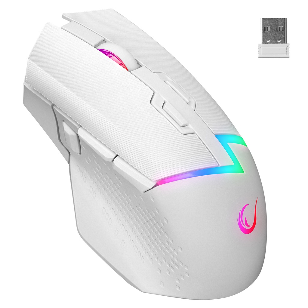 [41019] Rampage DROP M3 V2 24000 DPI 3311 Sensor Beyaz RGB Şarjlı Kablosuz 80 Milyon Huano Switch Gaming Oyuncu Mouse (SİYAH)
