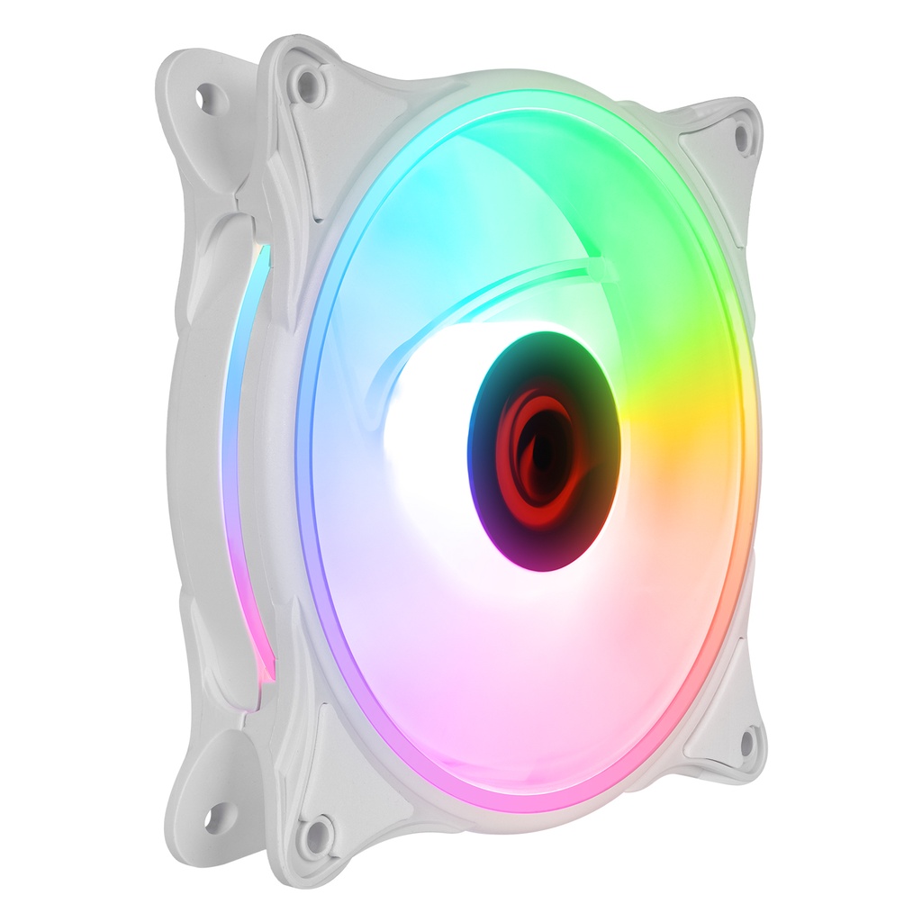 [39561] Rampage GLARE F50 38CFM 1200RPM 12cm Rainbow 3P+ 4P Molex Soketli Beyaz Kasa Fanı (SİYAH)