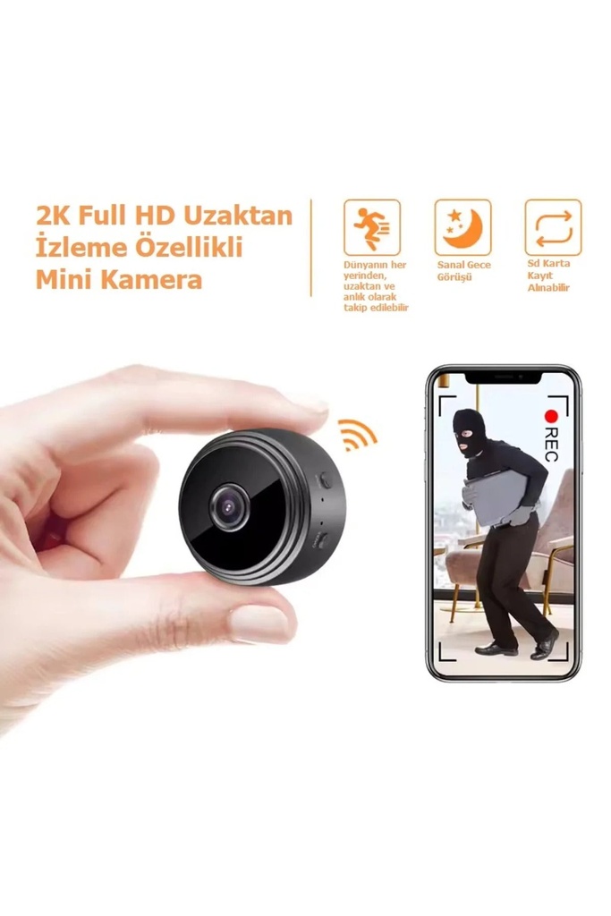 [FTC-KAM-003] Fastycep Blue Inter Mini Kamera 1080P HD WiFi (Gizli, Miknatisli)