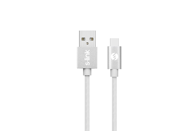 [33851] S-link Swapp SW-C790 2A Type-C Akıllı Telefonlar 1m Beyaz Data + Şarj Kablosu