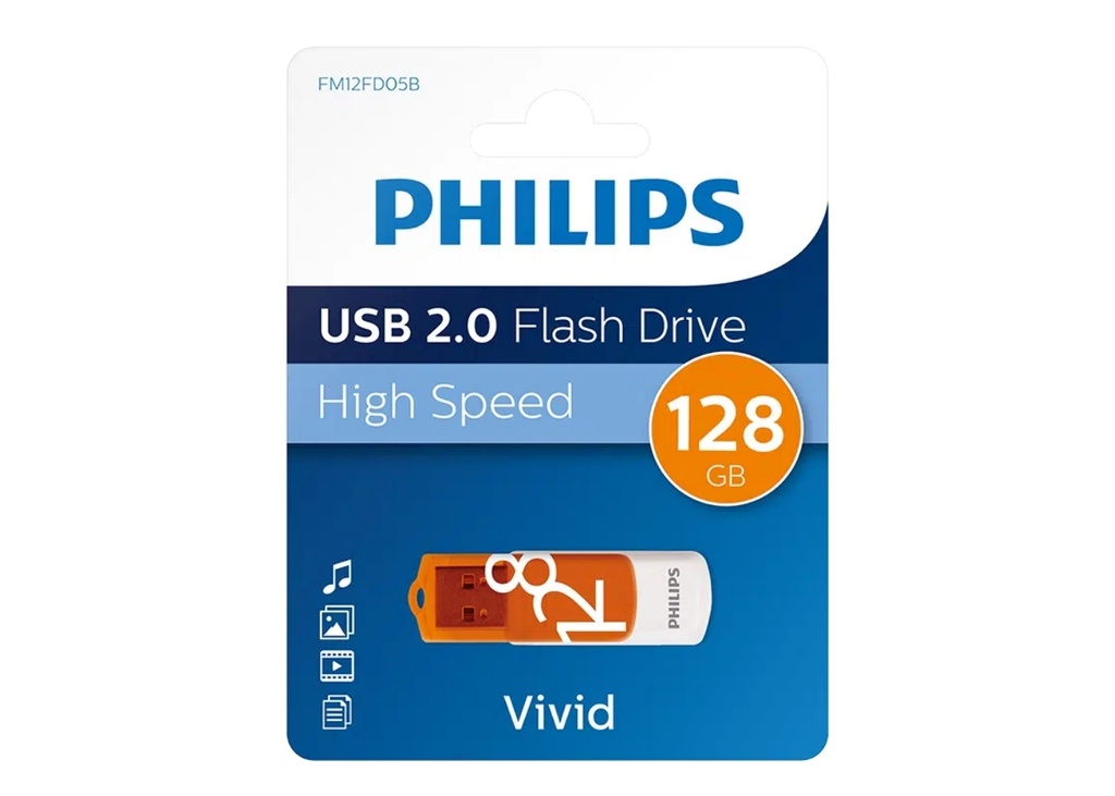 [41117] Philips USB 2.0 128GB Vivid Turuncu