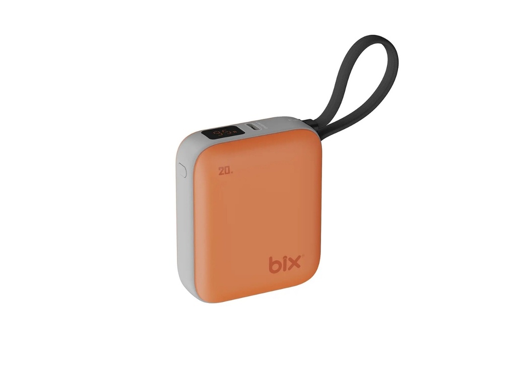 [41629] Bix PB119 10000mAh PD 20W Hızlı Şarj Cihazı Dijital Göstergeli Mini Powerbank - Turuncu