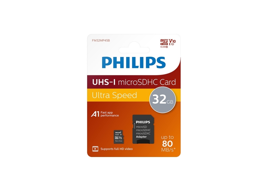 [41722] Philips Ultra Speed 32 GB UHS-I U1 Class 10 V10 SD Adaptörlü MicroSDXC Kart