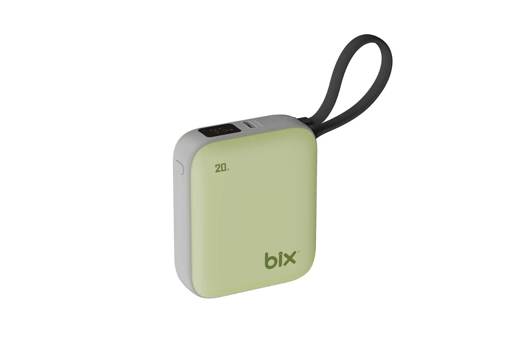 [41631] Bix PB119 10000mAh PD 20W Hızlı Şarj Cihazı Dijital Göstergeli Mini Powerbank - Yeşil