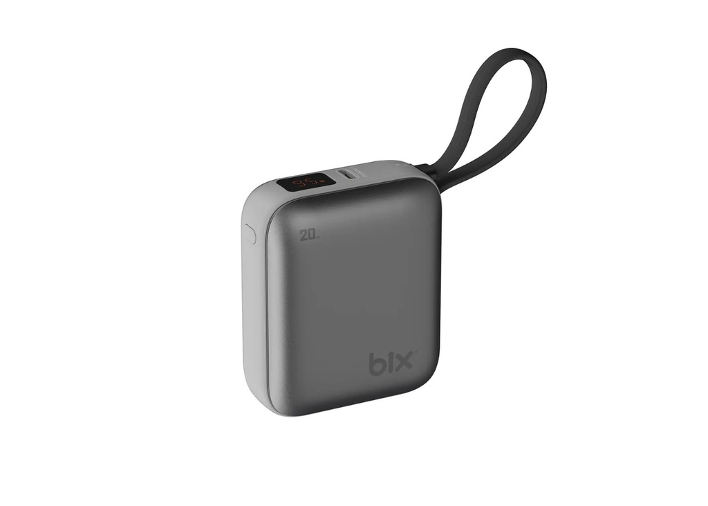 [41630] Bix PB119 10000mAh PD 20W Hızlı Şarj Cihazı Dijital Göstergeli Mini Powerbank - Gri