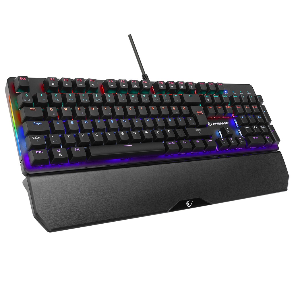 [41035] Rampage KB-R86 UMBRA Siyah USB Rainbow Aydınlatmalı Blue Switch Mekanik Gaming Oyuncu Klavye